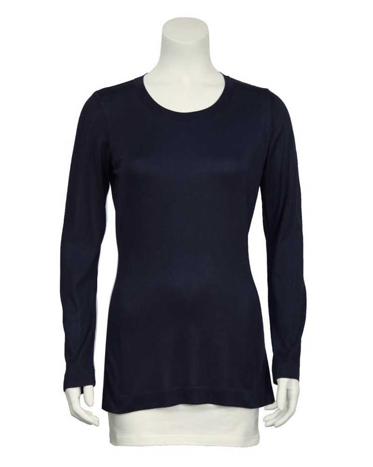 Chanel Navy Classic Long Sleeve Top - image 2