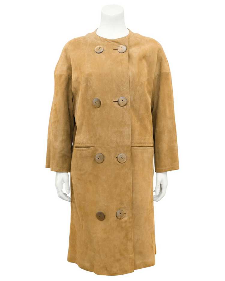 Beige Kid Suede Coat - image 3