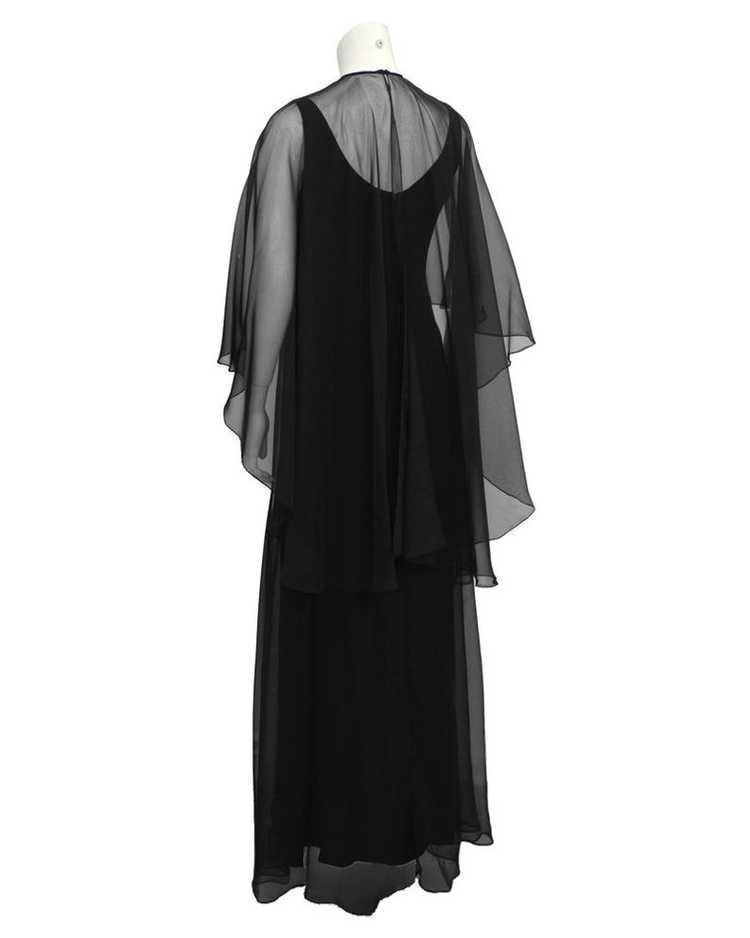 Leo Narducci Black Chiffon Gown with Shawl - image 3