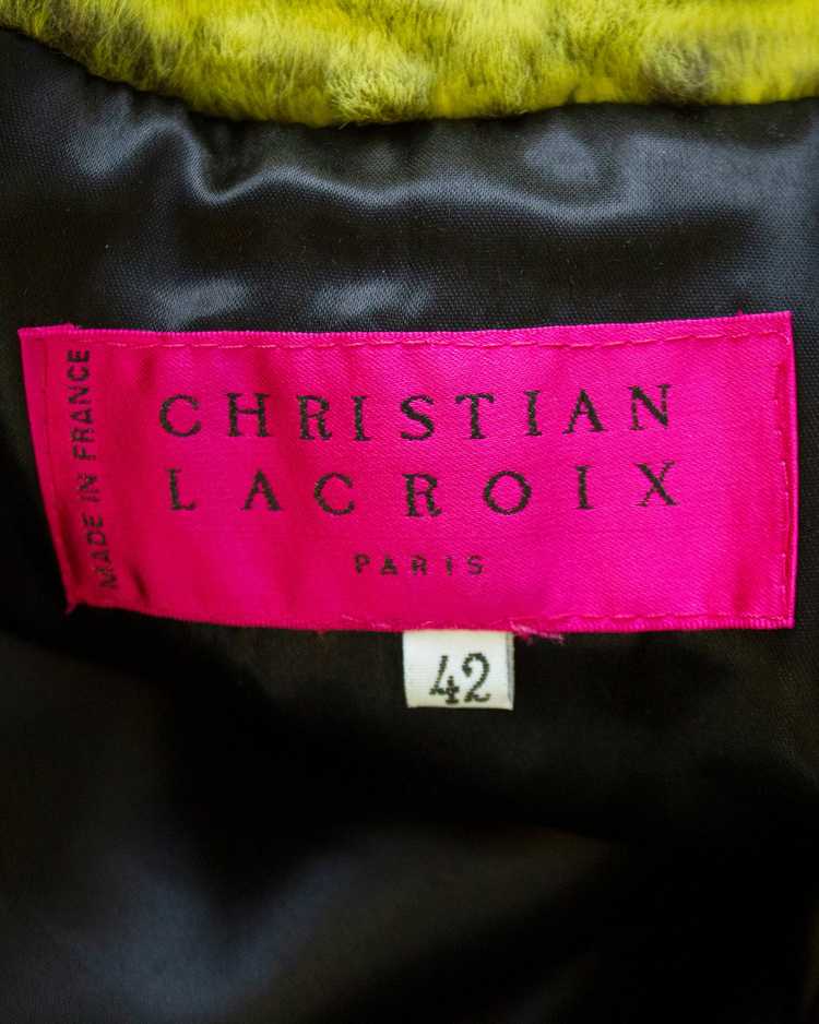 Christian Lacroix Chartreuse Faux Fur Coat - image 6