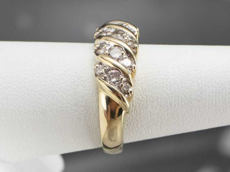 Vintage Gold Diamond Cocktail Ring - image 9