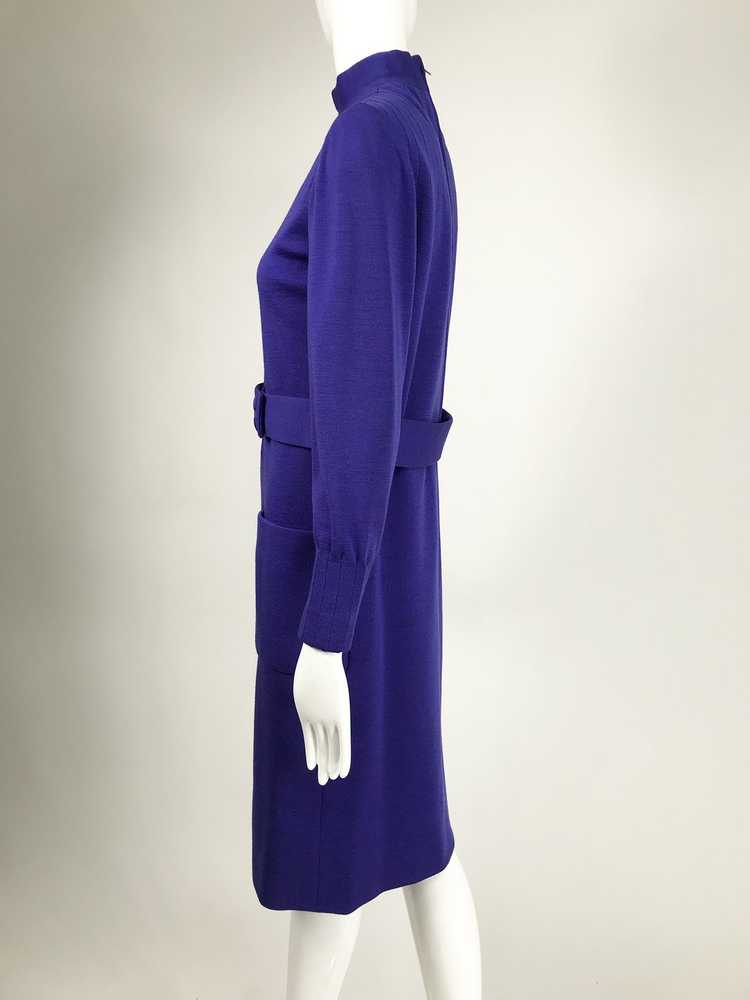 Vintage Norman Norell Heathered Purple Wool Jerse… - image 6