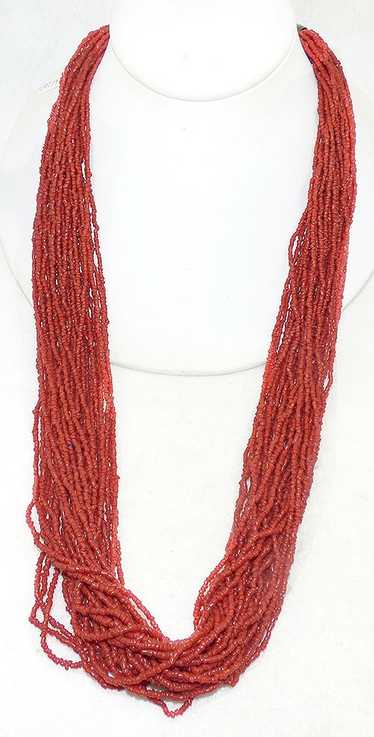 Coral Seed Bead Boho Necklace