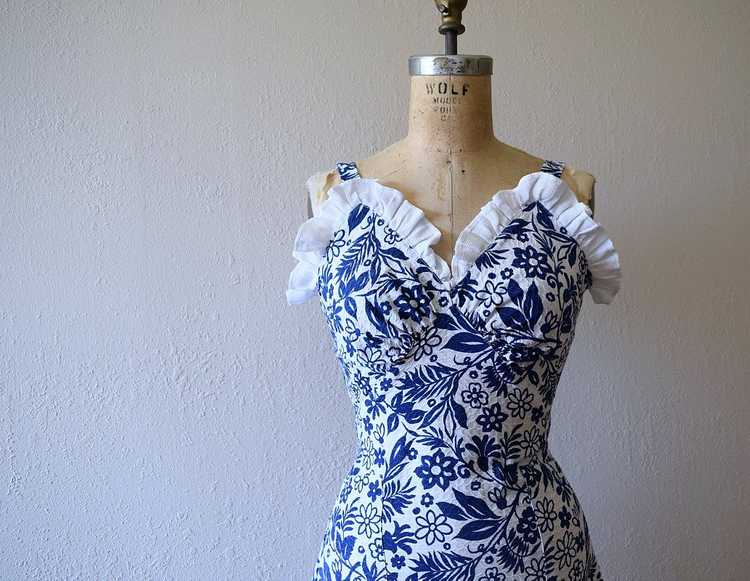 1930s cotton gown and bolero . vintage 30s dress - image 6