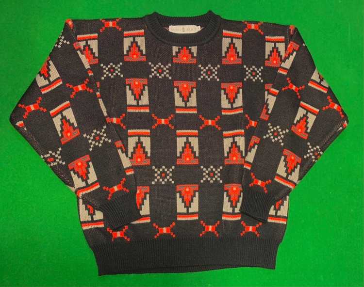 Vintage 80s patterened sweater - image 1
