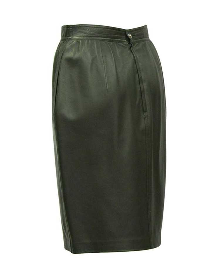 Ungaro Green Leather Skirt - image 2