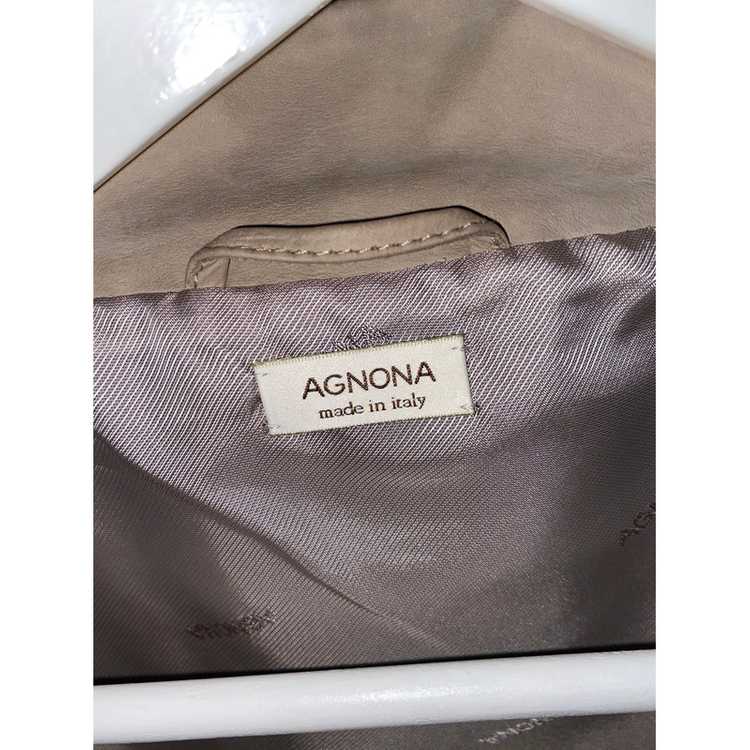 Agnona Jacket/Coat Leather in Beige - image 2