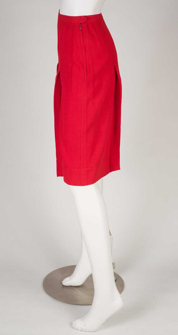 Yves Saint Laurent 1970s Blood Orange Crepe Pleat… - image 5