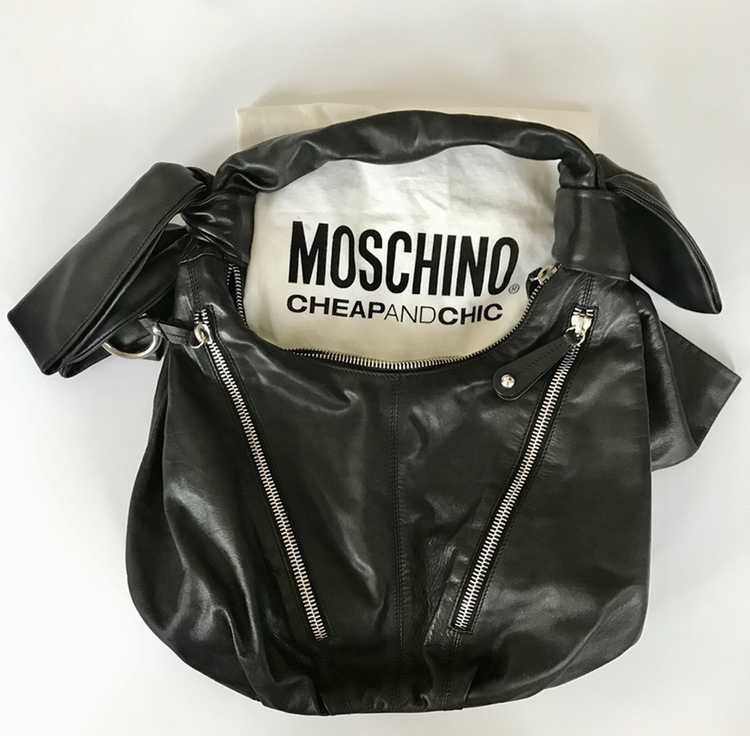 Moschino Black Leather Biker Bag - image 2