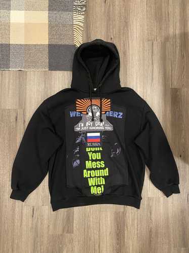 vetements patchwork hoodie