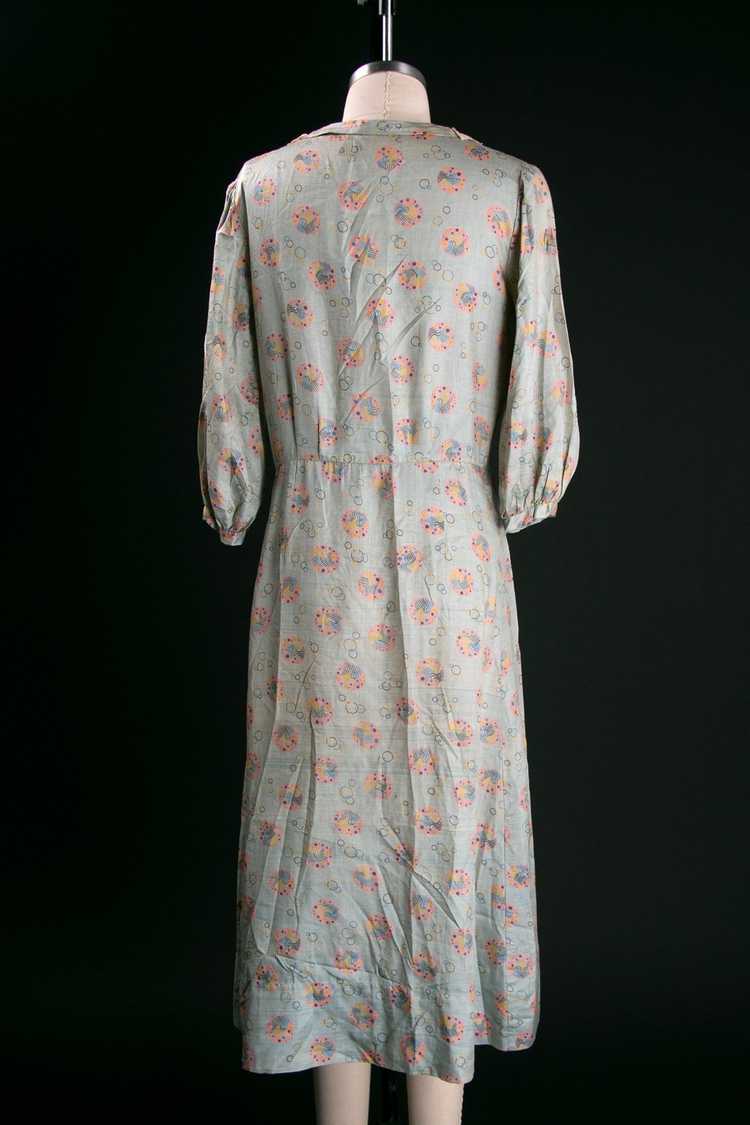 Vintage 1930's Deco Silk Bubble Print Dress - image 12