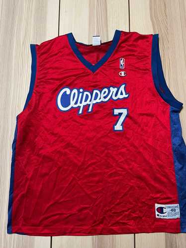 ELTON BRAND Los Angeles Clippers NBA Jersey Champion Sewn Signed Sewn Red  52 2XL