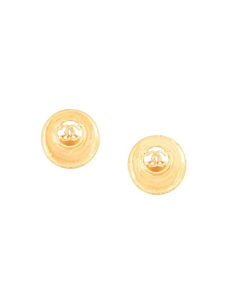 CHANEL Pre-Owned 1993 CC button earrings - Gold - image 1