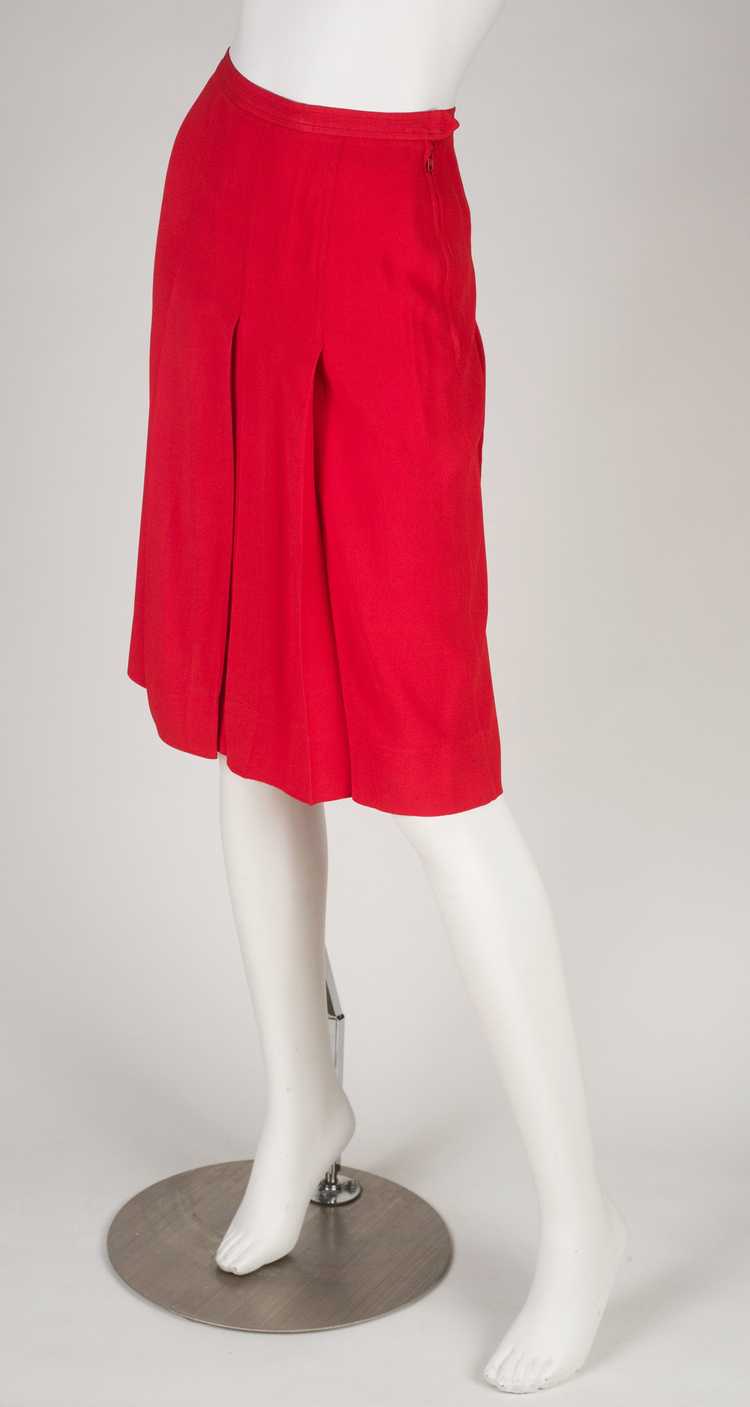 Yves Saint Laurent 1970s Blood Orange Crepe Pleat… - image 4