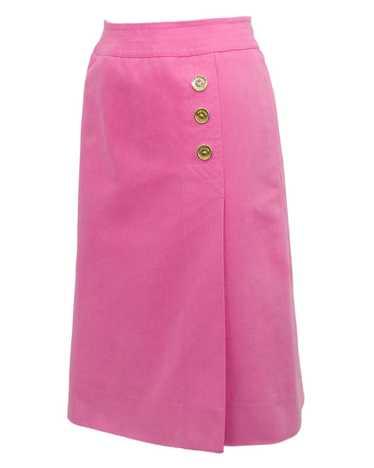 Celine Pink Cotton Denim Wrap Skirt