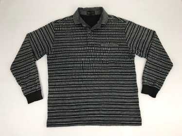 On Sale Designer Kansai Yamamoto Corduroy Collar Long Sleeve Polo Shirt,Kansai Yamamoto Up To You Polo Shirt Striped M Medium L Large