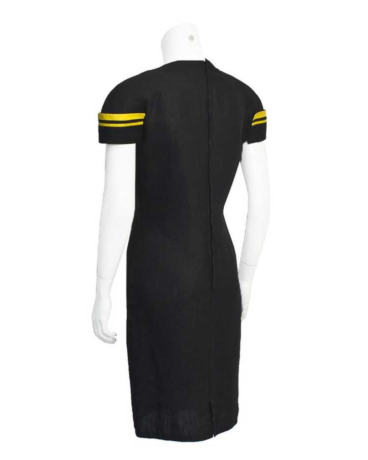 Versace Black and yellow linen dress - image 2