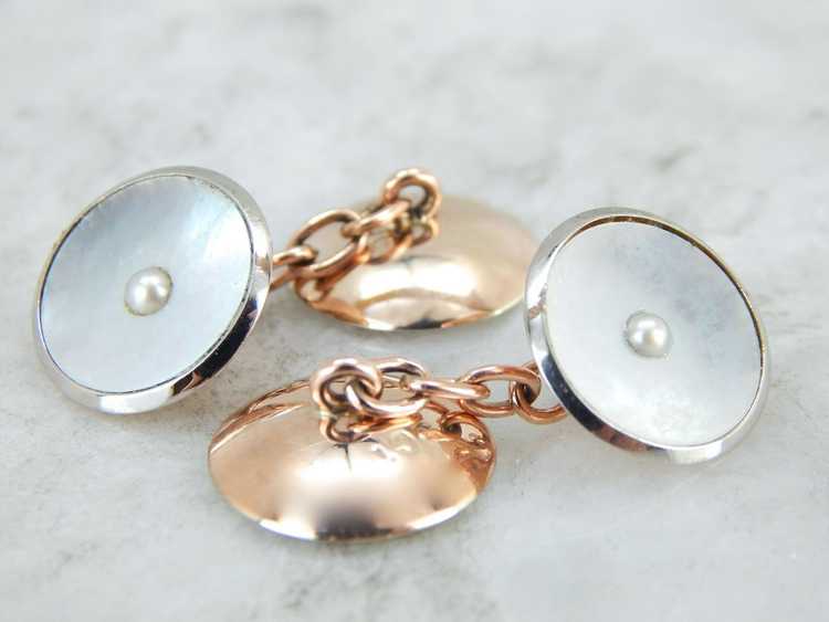 Rose Gold and Pearls, The Perfect Wedding Cufflin… - image 4