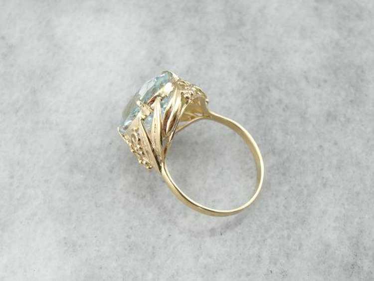 Filigree Surrounds a Lovely Natural Blue Topaz - image 3