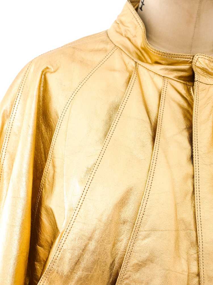 Gianni Versace Metallic Gold Leather Jacket - image 5
