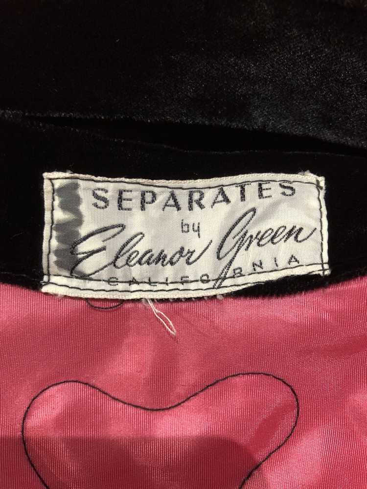 50s Black Velvet Quilted Circle Skirt - image 5