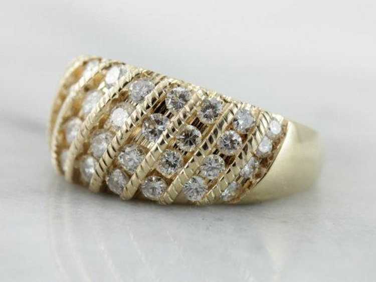 Vintage Diamond Cocktail Ring, High Fashion State… - image 2