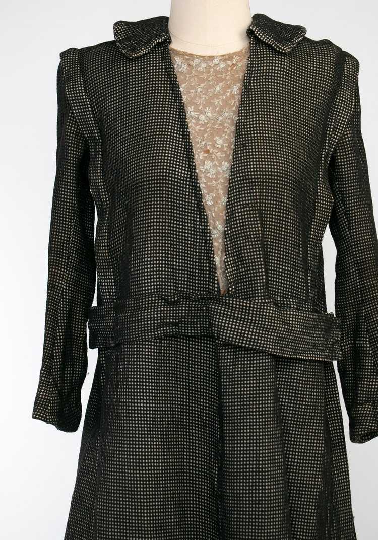 Antique 1910's Black Knit Textured Dress - image 3