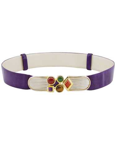 Judith Leiber Purple Belt with Cabochons