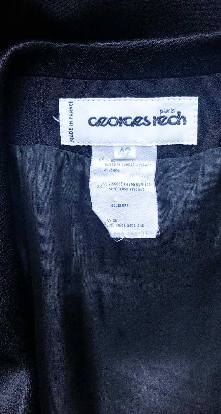 Georges Rech 1980s Tuxedo Style Black Crepe Dress… - image 6
