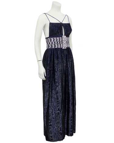 Maggy Reeves Navy Tinsel Velvet Gown