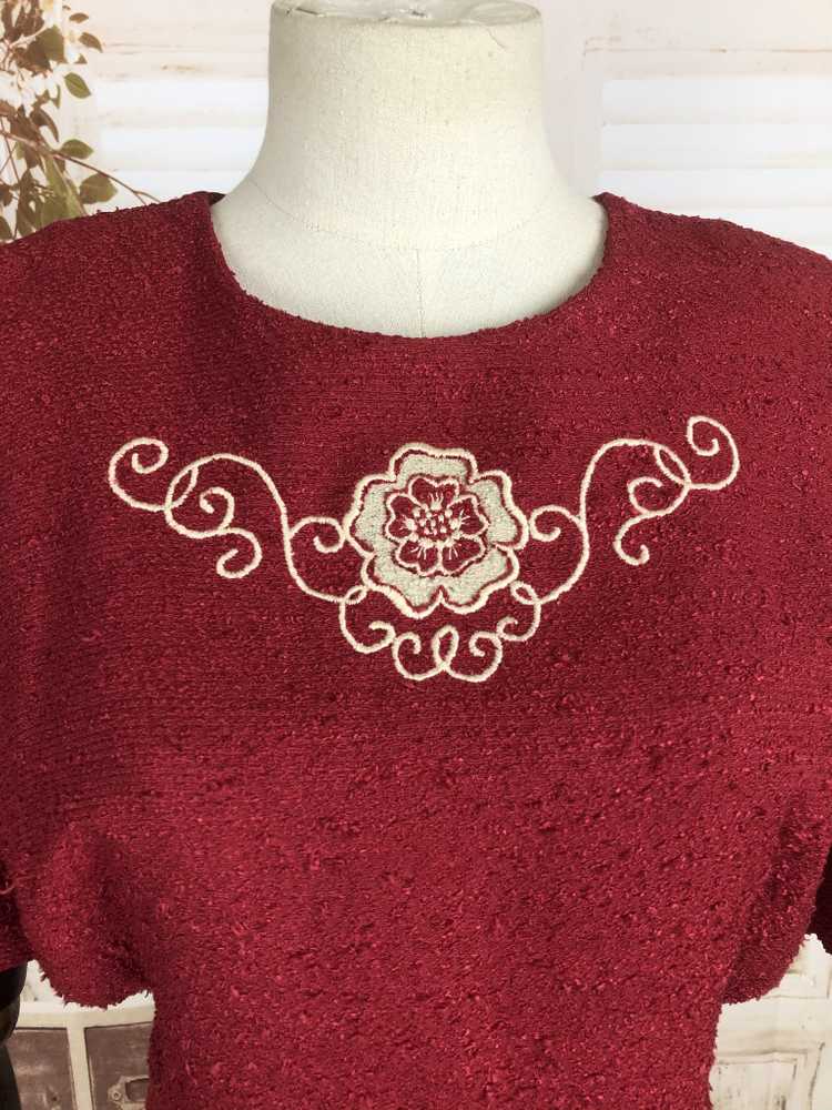 Original Early 1950s 50s Volup Vintage Red Knit D… - image 7