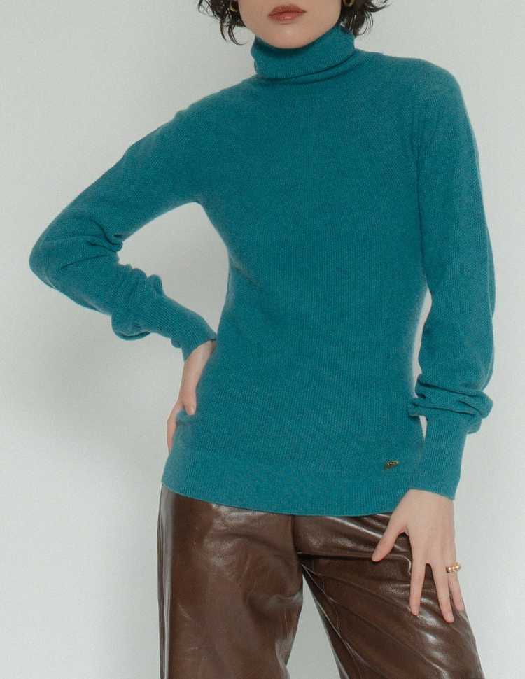 Gucci teal cashmere turtleneck - image 5