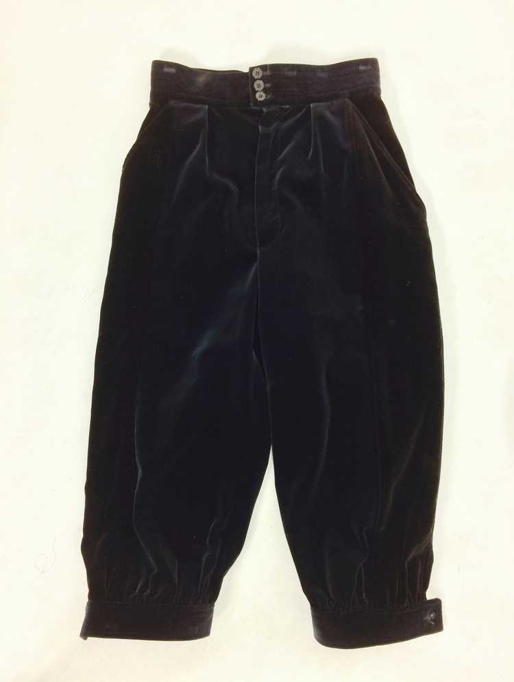 Yves Saint Laurent navy & black velvet knee breec… - image 3