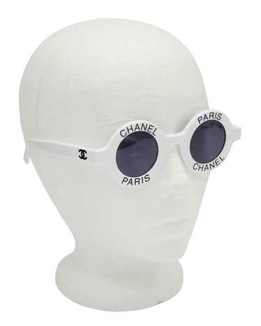 Chanel White Chanel Paris Round Sunglasses