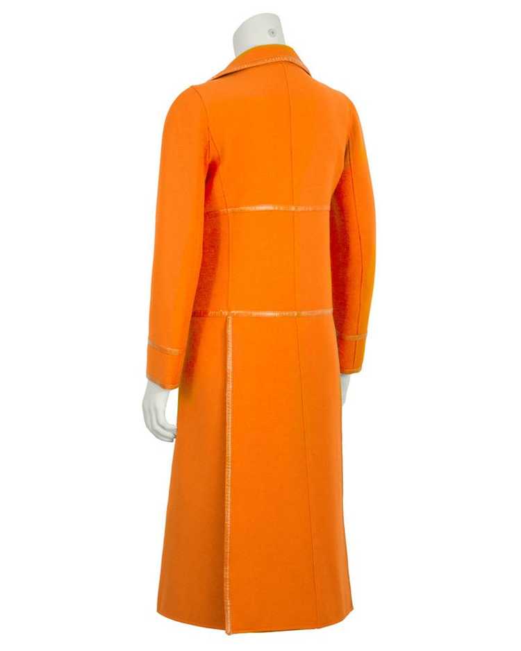 Courrèges Orange Mod Coat with Vinyl Trim - image 3