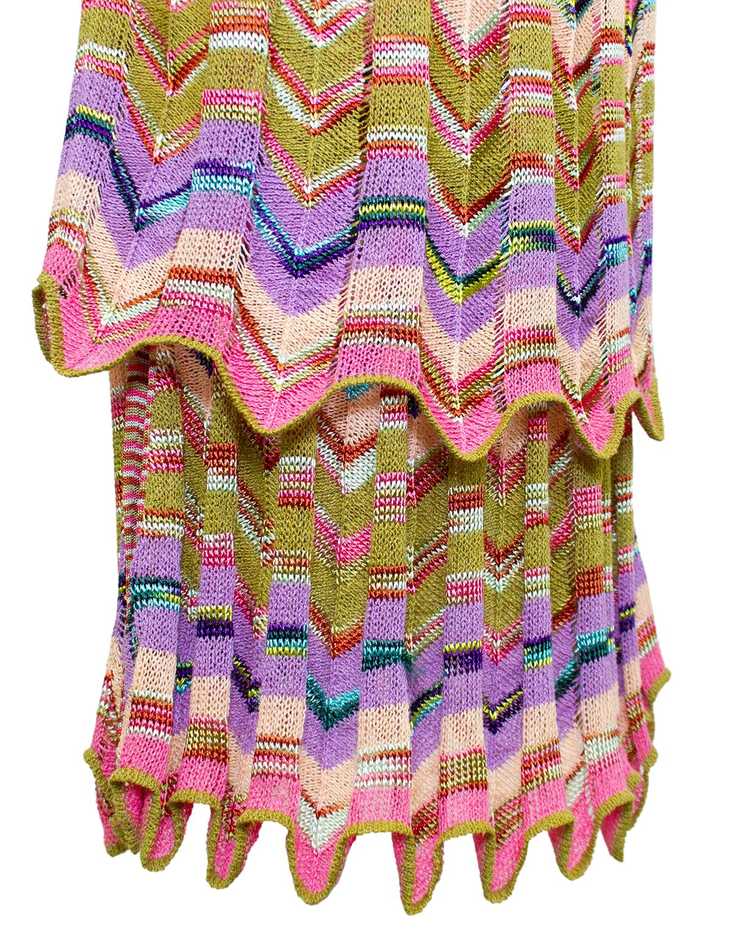Missoni Multi Colour Knit Chevron Dress and Long … - image 9