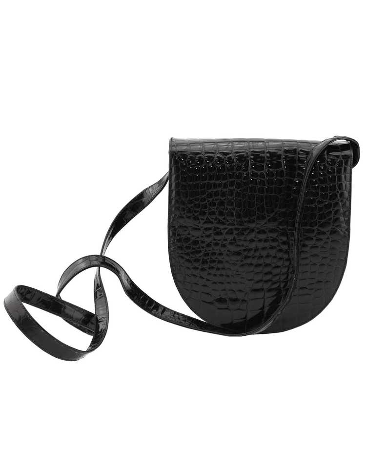 Maud Frizon Black Stamped Leather Crossbody Bag - image 3