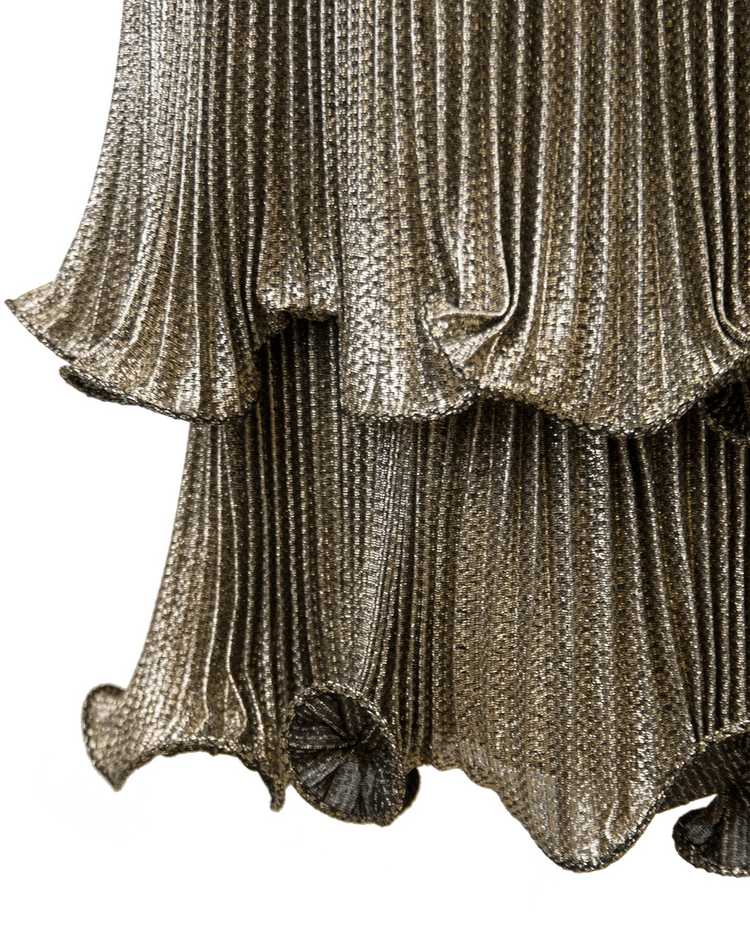 Gold Pleated Flapper Style Cocktail dress - image 4