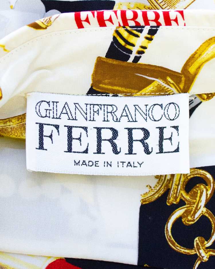 Gianfranco Ferre White, Black and Gold Asymmetric… - image 7