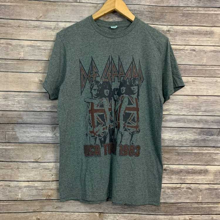 Band Tees Def Leppard USA Tour 1983 Gray T-shirt - image 1