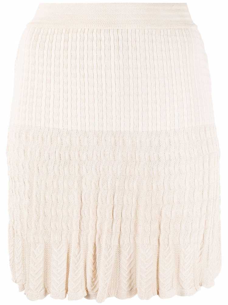 Alaïa Pre-Owned 1990s cable knit miniskirt - Neut… - image 1