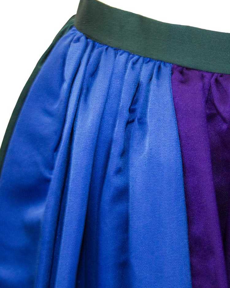 Duchesse Satin Color Block Evening Skirt - image 4