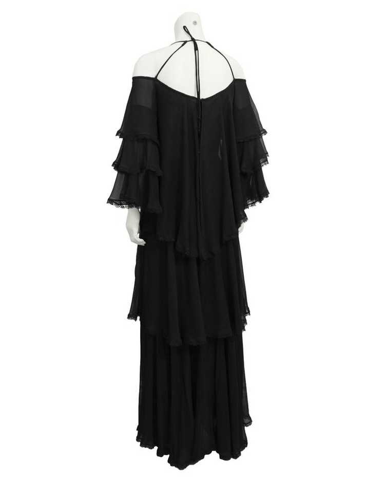 Black Chiffon Tiered Gown - image 2