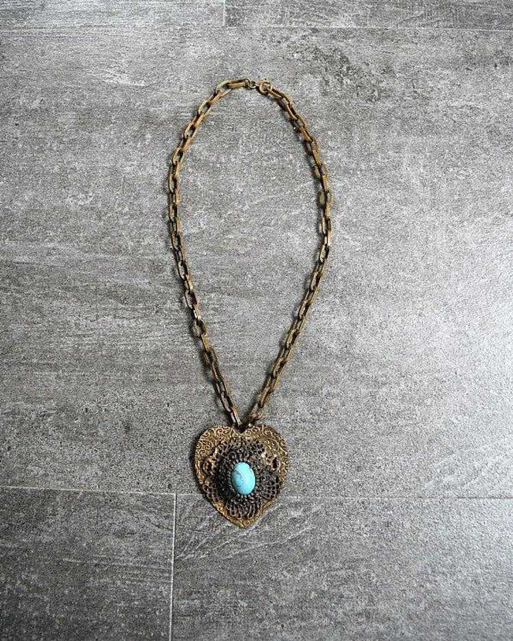 1930s 1940s brass necklace . vintage 30s 40s neck… - image 3