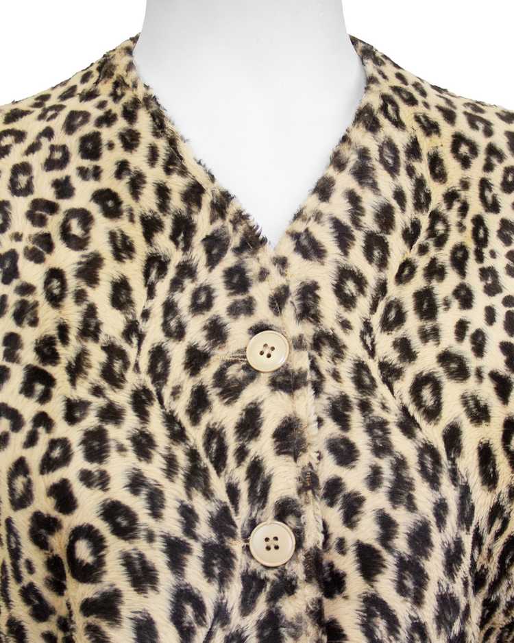 Kenzo Leopard Faux Fur Collarless Jacket - image 4