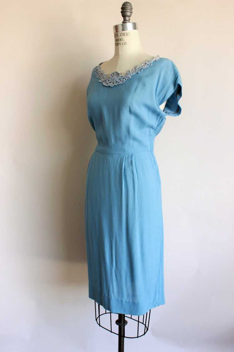 Vintage 1950s Blue Dress by Gloria Swanson of For… - image 2