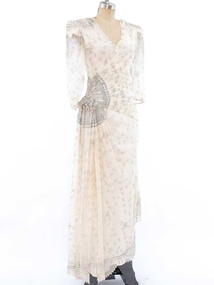 Zandra Rhodes Embellished Silk Chiffon Gown - image 2