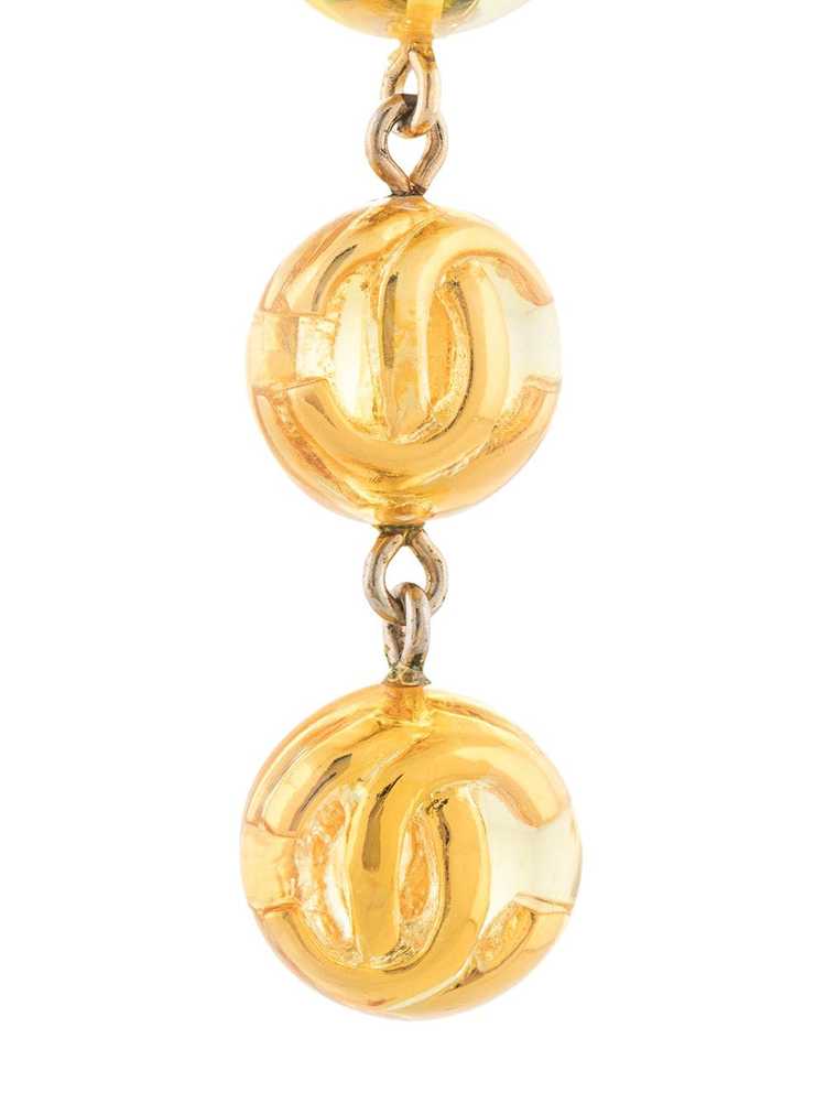 CHANEL Pre-Owned 1990s CC dangling clip-on earrin… - image 3