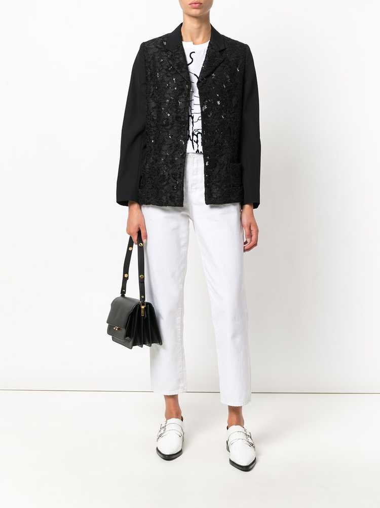 Comme Des Garçons Pre-Owned lace panel jacket - B… - image 2