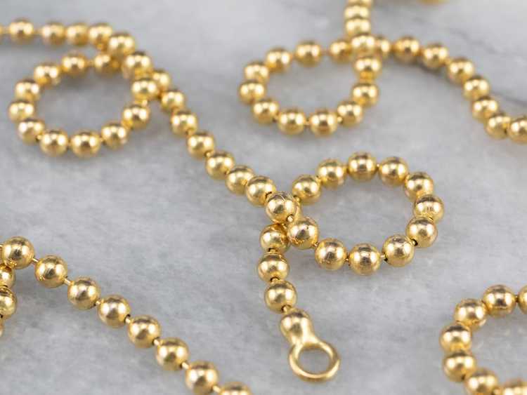 Vintage 14K Yellow Gold Beaded Chain - image 1